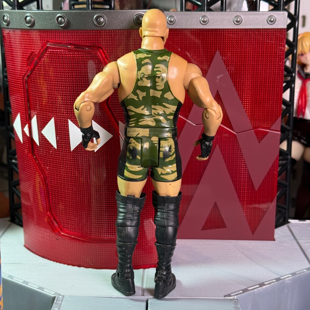 現貨 WWE 摔角人偶 Big Show 迷彩衣服 大秀哥 可動公仔-細節圖3