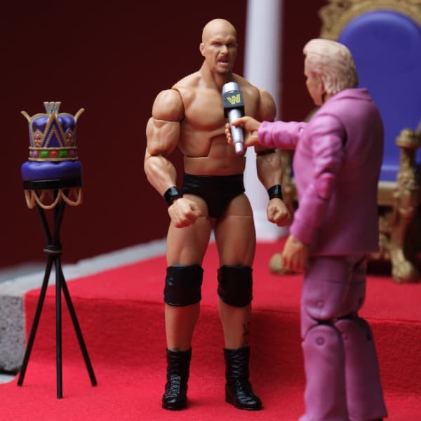 極稀有限定品 現貨 WWE 豪華精英組 摔角人偶 ＂Stone Cold＂ Steve Austin 冷石 可動公仔-細節圖5