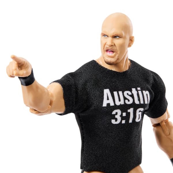 極稀有限定品 現貨 WWE 豪華精英組 摔角人偶 ＂Stone Cold＂ Steve Austin 冷石 可動公仔-細節圖6