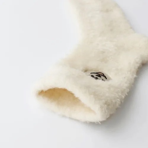 日本 可愛小動物軟綿綿絨毛刺繡室內保暖襪20838107-細節圖10