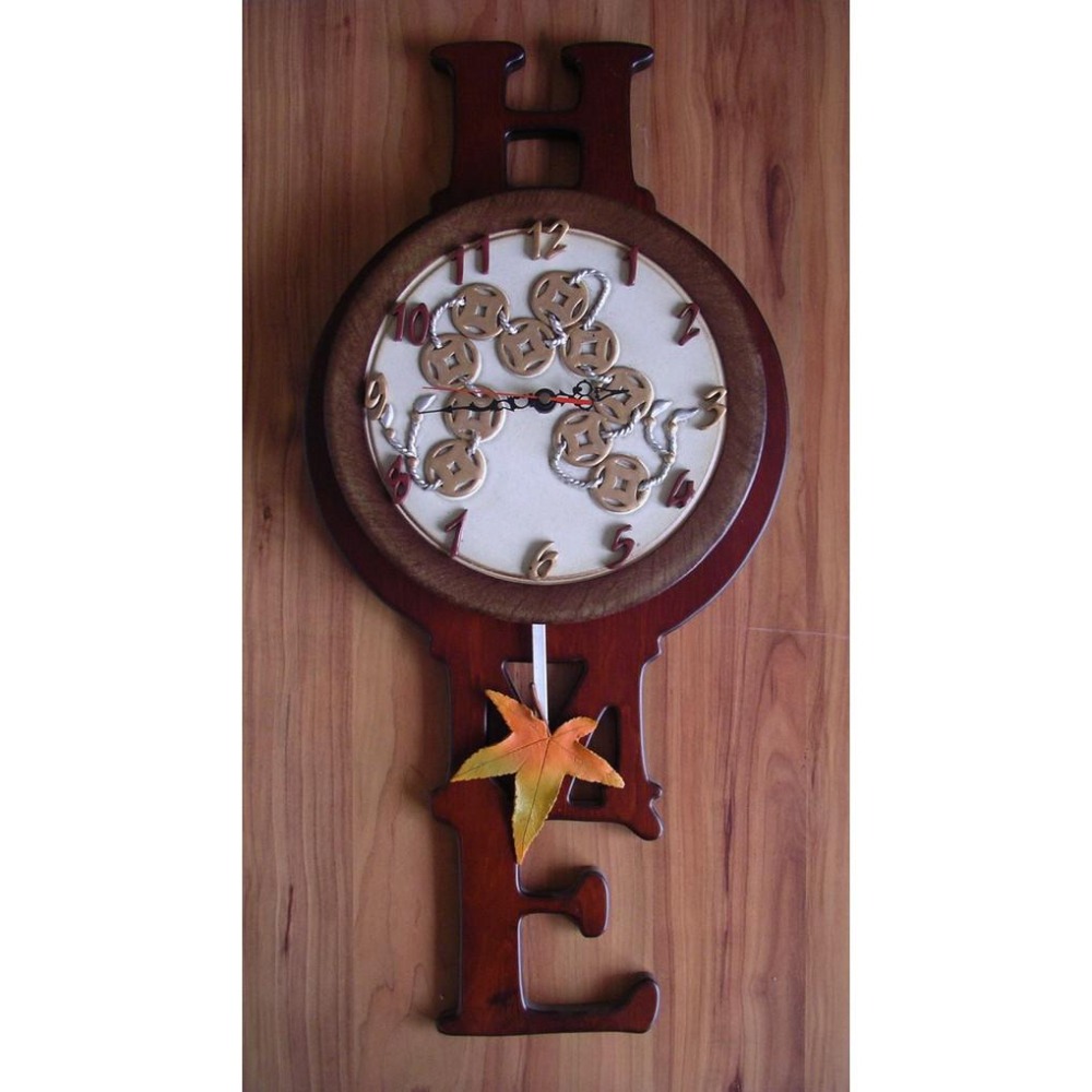 造型 鐘擺 山羊 帆船 鷹尾 紅蘿蔔 雲朵 榖板 楓葉 磚板 (內容物不含時鐘)-細節圖8