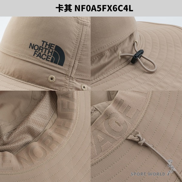 The North Face 北面 帽子 遮陽帽 防曬 可調節 黑/卡其【運動世界】NF0A5FX64H0/C4L-細節圖8