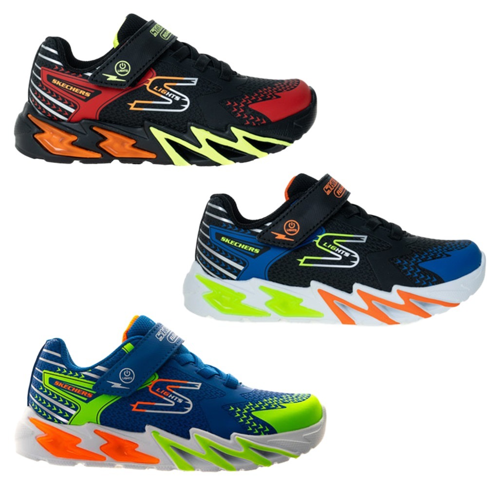 Skechers 燈鞋 童鞋 中大童 FLEX-GLOW【運動世界】400138LBKRD/LBKBL/LRYMT-細節圖2