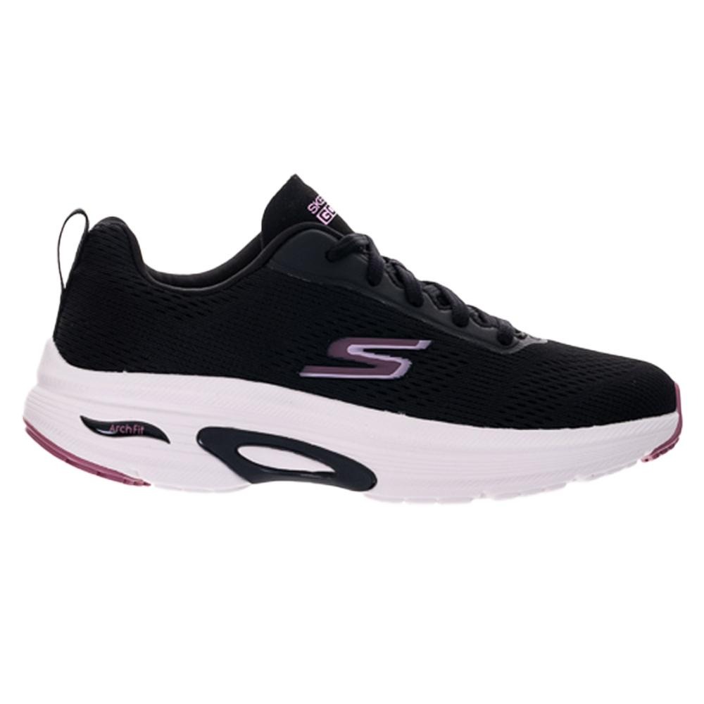 Skechers 慢跑鞋 女鞋 足弓 輕量 GO RUN ARCH FIT 黑紫【運動世界】128953BKRS-細節圖2