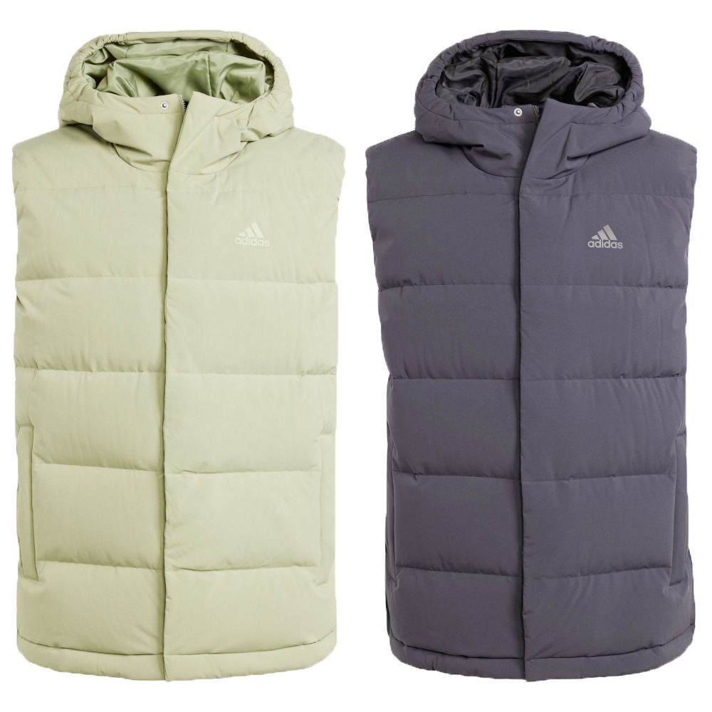 Adidas 羽絨背心 男裝 連帽 防潑水 拉鍊口袋【運動世界】IX8856/IX8113-細節圖2