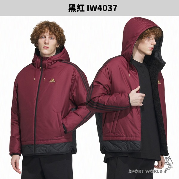 Adidas 羽絨外套 男裝 CNY 雙面穿 黑紅【運動世界】IW4037-細節圖3