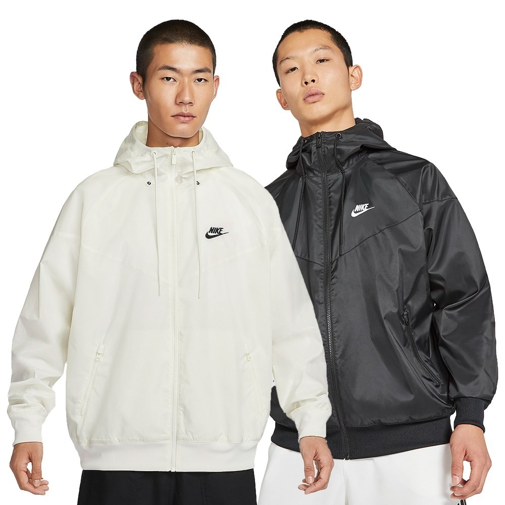 Nike 連帽外套 男裝 防風 輕量 奶油白/黑【運動世界】DA0002-135/DA0002-010-細節圖2