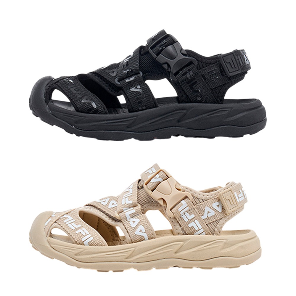 FILA 涼鞋  (19~24CM) 魔鬼氈 黑/奶茶【運動世界】3-S404Z-000/3-S404Z-771-細節圖2