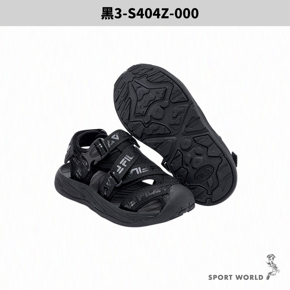 FILA 涼鞋  (19~24CM) 魔鬼氈 黑/奶茶【運動世界】3-S404Z-000/3-S404Z-771-細節圖4