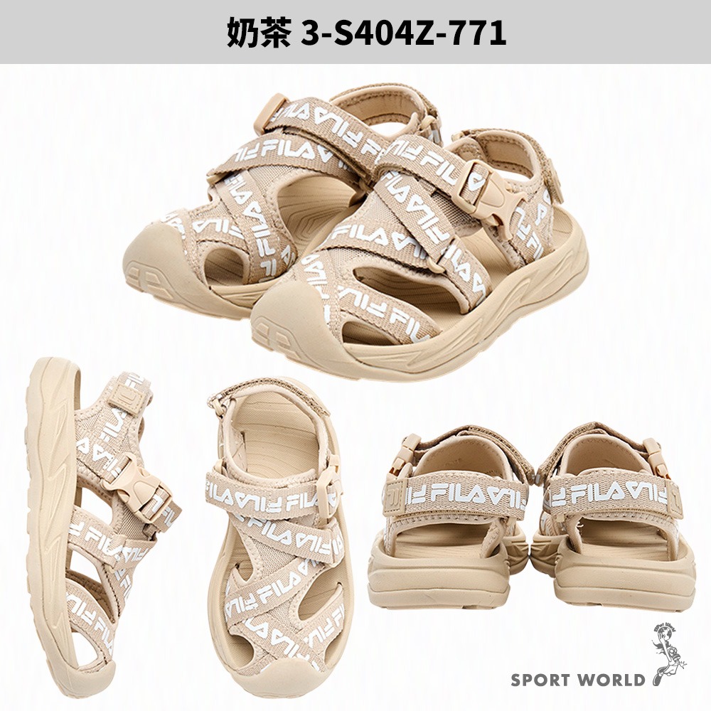 FILA 涼鞋  (19~24CM) 魔鬼氈 黑/奶茶【運動世界】3-S404Z-000/3-S404Z-771-細節圖5