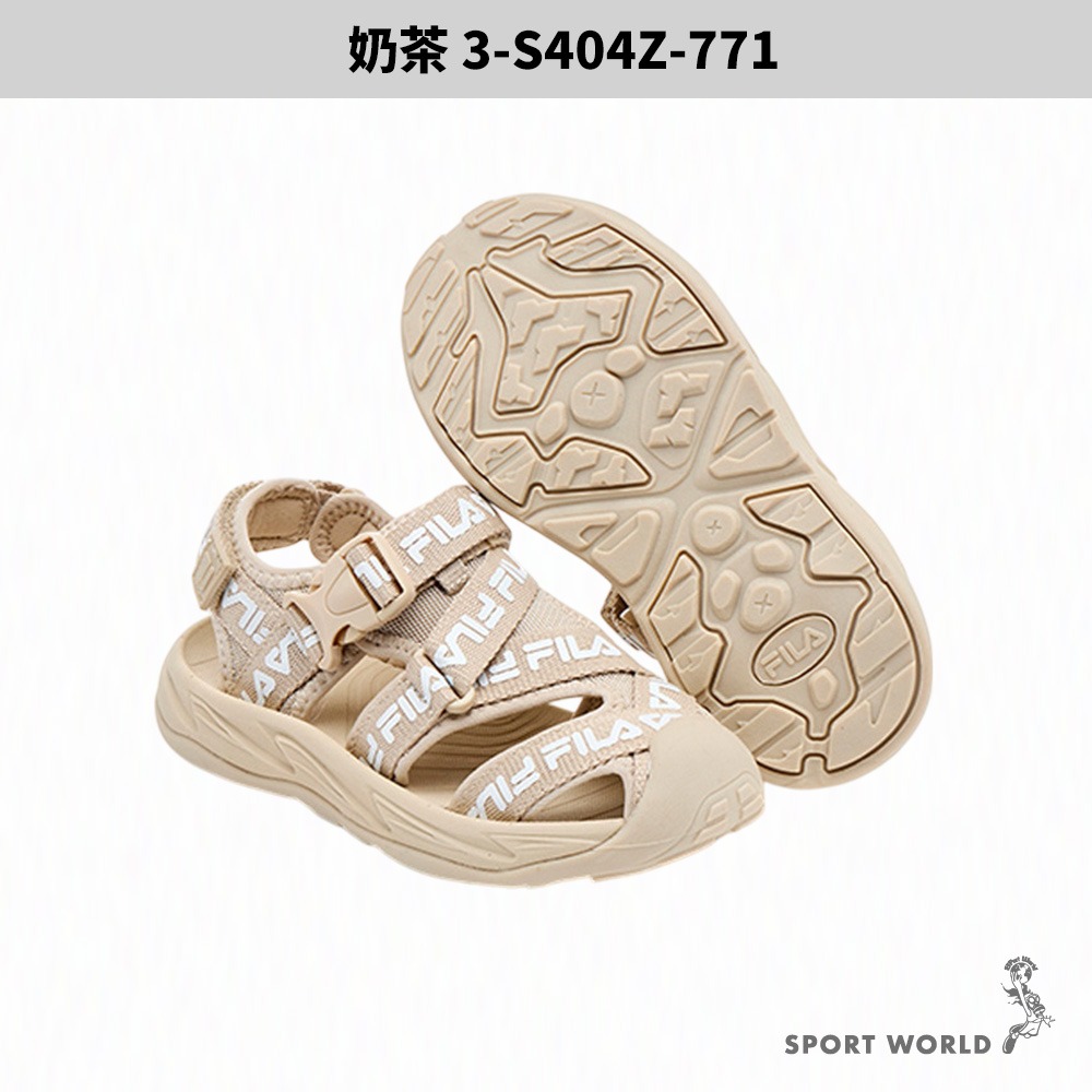 FILA 涼鞋  (19~24CM) 魔鬼氈 黑/奶茶【運動世界】3-S404Z-000/3-S404Z-771-細節圖6