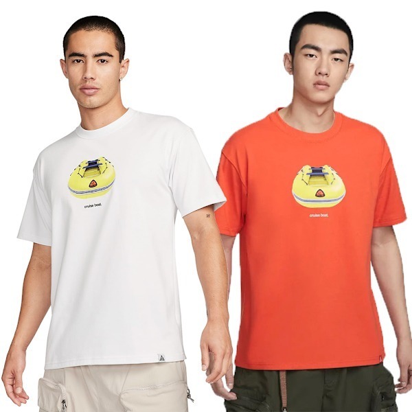 Nike 短袖上衣 男裝 ACG 橡皮艇 排汗 白/橘【運動世界】FQ3726-121/FQ3726-809-細節圖2