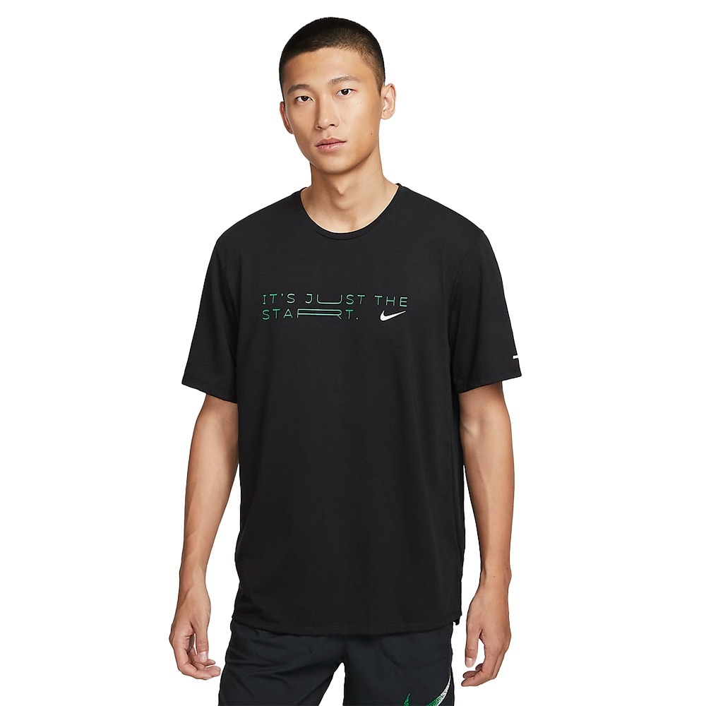 Nike 短袖上衣 男裝 排汗 反光 黑綠【運動世界】HF0905-010-細節圖2