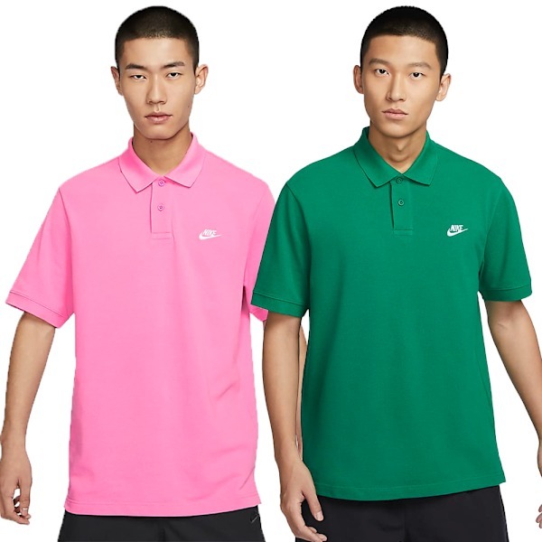 Nike 短袖上衣 男裝 Polo衫 純棉 粉/綠【運動世界】FN3895-675/FN3895-365-細節圖2