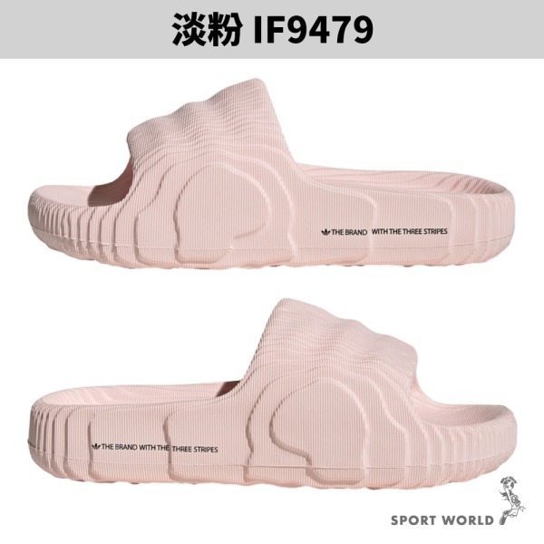 Adidas 拖鞋 女鞋 防水 ADILETTE 22 淡粉/綠【運動世界】IF9479/IF9485-細節圖3
