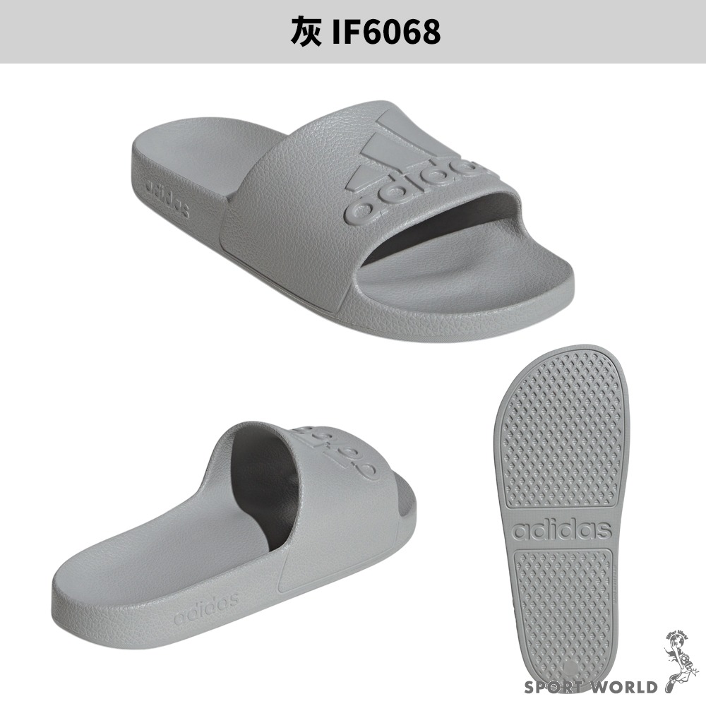 Adidas 男鞋 女鞋 拖鞋 防水 ADILETTE AQUA 灰/深藍【運動世界】IF6068/IF7374-細節圖3