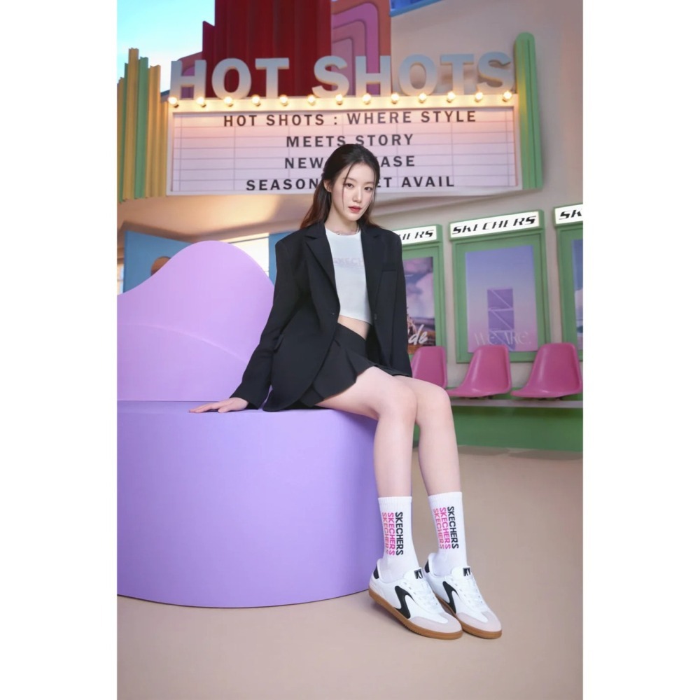 Skechers 舒華代言款 休閒鞋 女鞋 寬楦 HOTSHOT 白黑【運動世界】185322WWBK-細節圖3