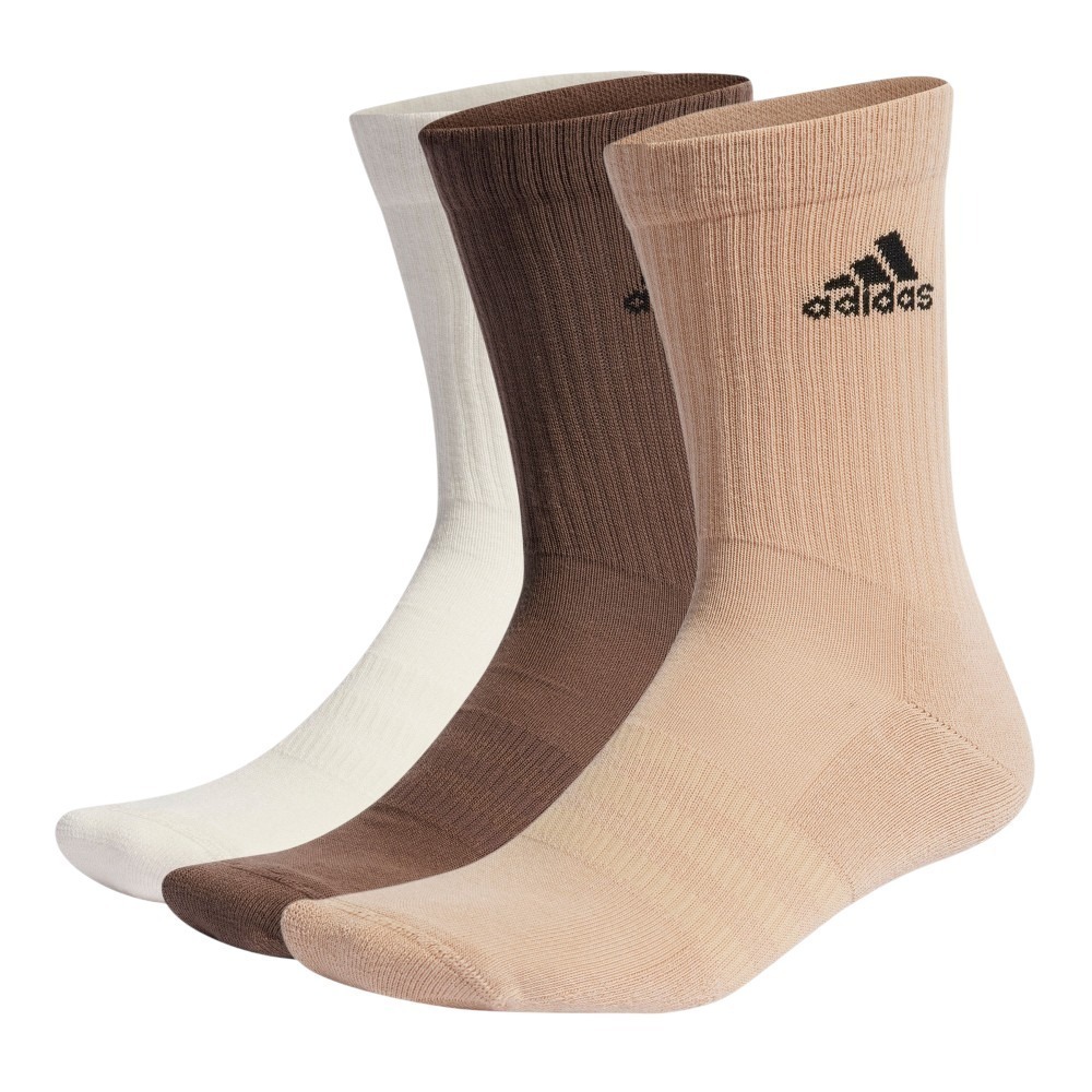 【只要$111】Adidas 襪子 中筒襪 長襪 3入組 摩卡可可奶白【運動世界】IC1315-細節圖2