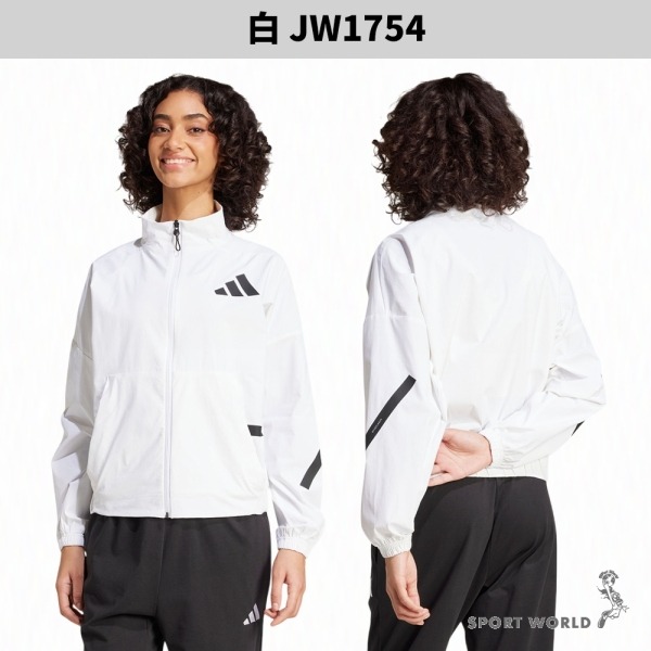 Adidas Z.N.E. 涼感防曬外套 女裝 寬鬆 白/粉【運動世界】JW1754/KE4883-細節圖3