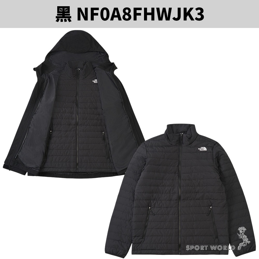 The North Face 北面 三合一連帽外套 男裝 女裝 防水【運動世界】-細節圖5