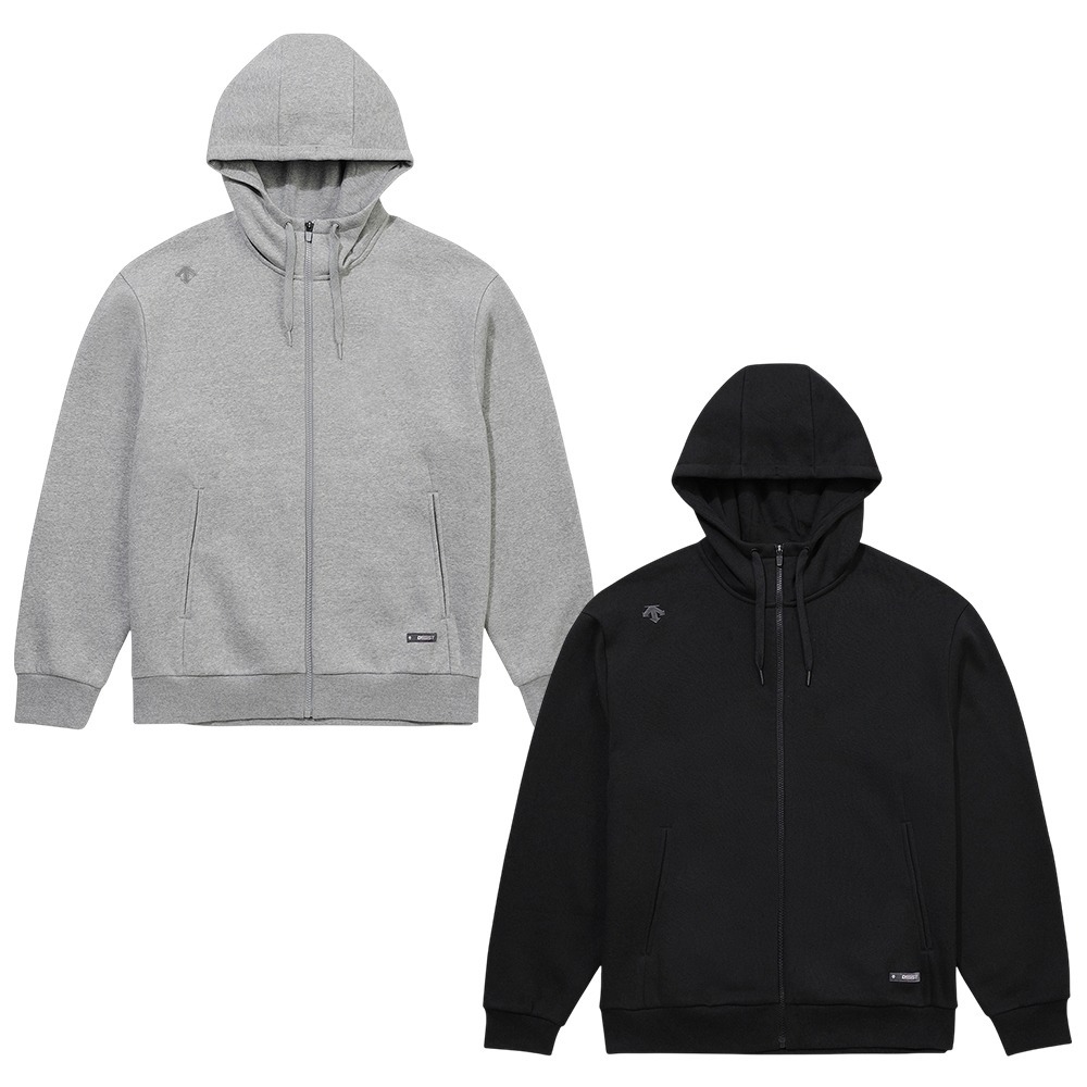 Descente 迪桑特 連帽外套 男裝 刷毛 保暖【運動世界】SQ323UFT92-MGRY/BLK0-細節圖2