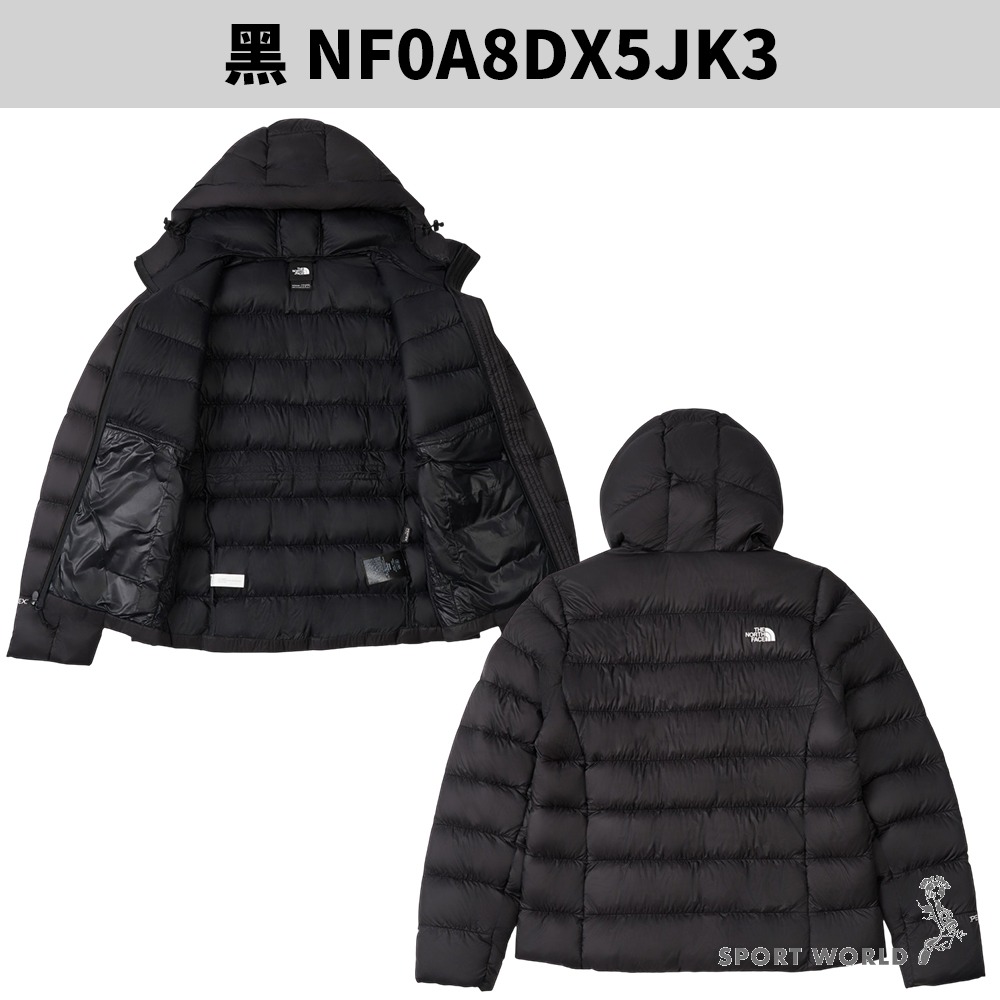 The North Face 北面 連帽羽絨外套 女裝 防潑水 黑【運動世界】NF0A8DX5JK3-細節圖3
