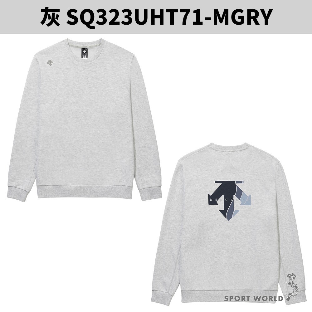 Descente 迪桑特 長袖上衣 男裝 女裝 大學T 背後大LOGO 【運動世界】SQ323UHT71-細節圖5