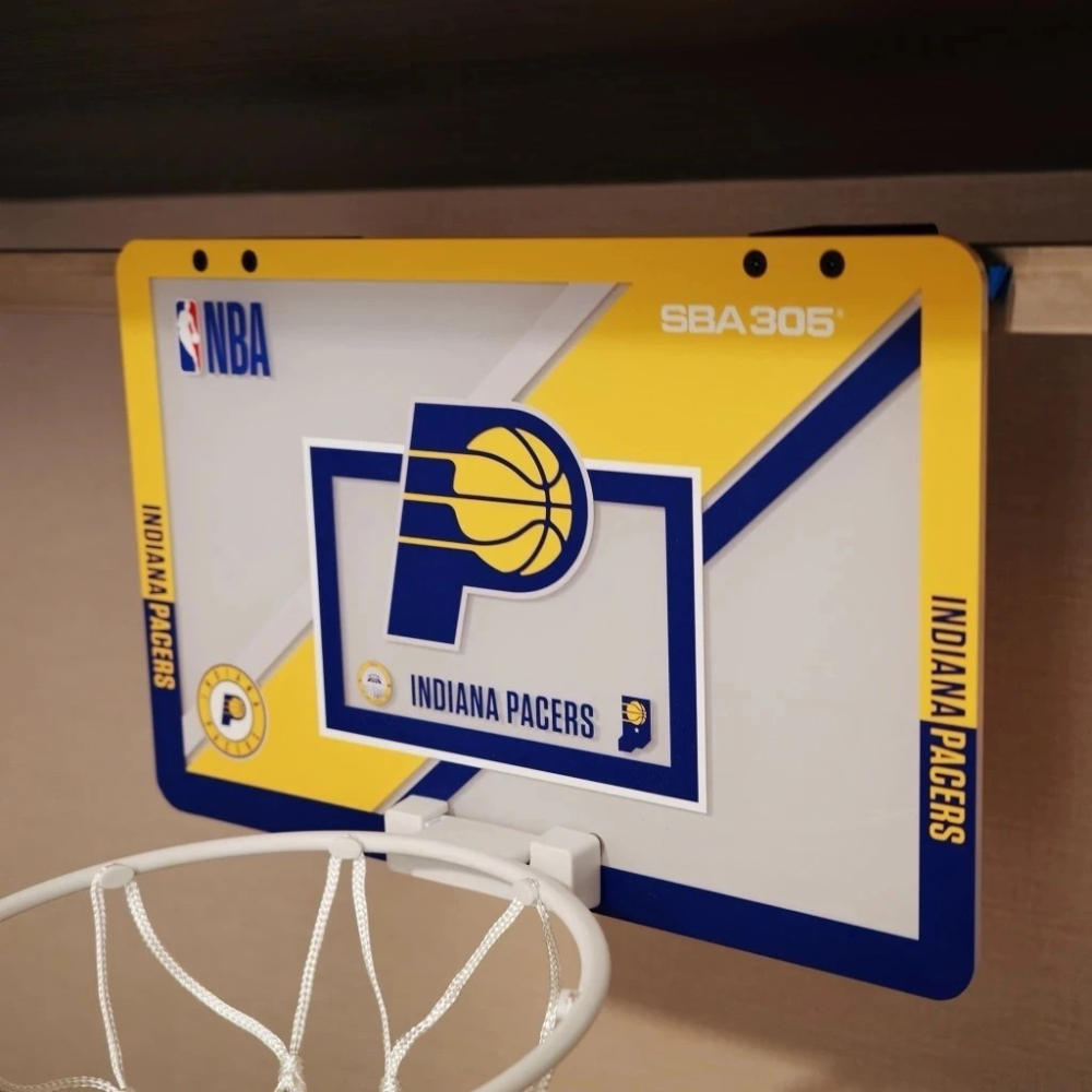 NBA 官方授權 印第安納溜馬隊 小籃框 附球 隊徽款 壁掛式 室內玩具 居家 SBA305【運動世界】SBA03-細節圖2