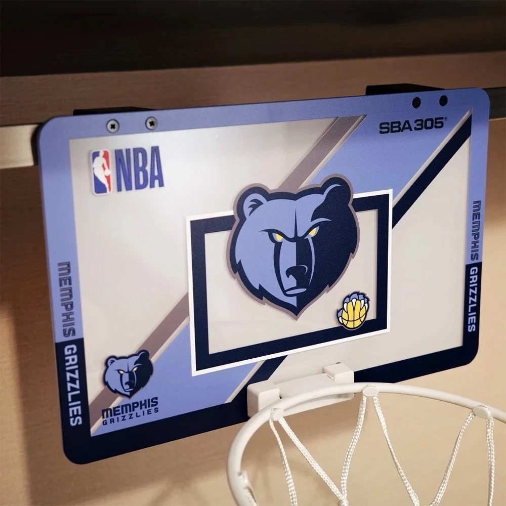 NBA 官方授權 曼斐斯灰熊隊 小籃框 附球 隊徽款 壁掛式 室內玩具 居家 SBA305【運動世界】SBA09-細節圖2