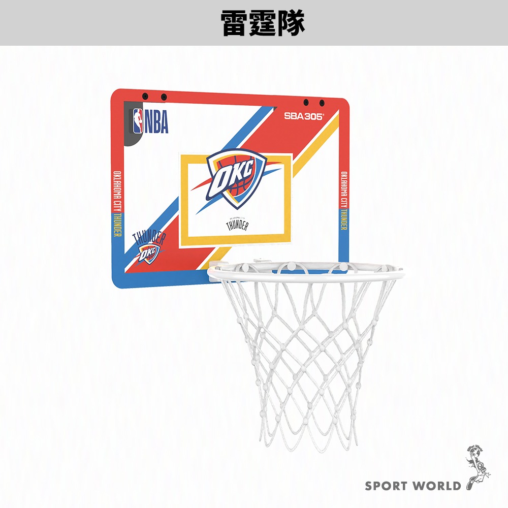 NBA 官方授權 奧克拉荷馬雷霆隊 小籃框 附球 隊徽款 壁掛式 室內玩具 居家 SBA305【運動世界】SBA02-細節圖6