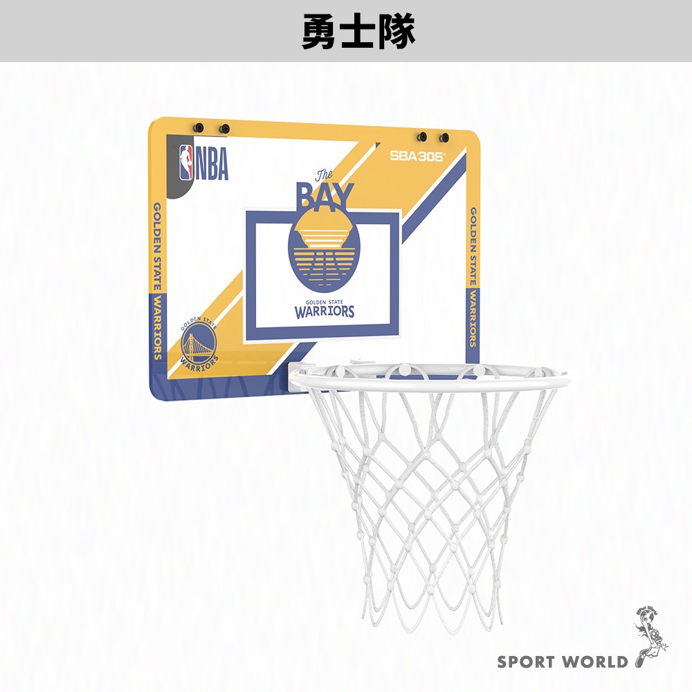 NBA 官方授權 金洲勇士隊 小籃框 附球 隊徽款 壁掛式 室內玩具 居家 SBA305【運動世界】SBA04-細節圖6