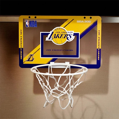 NBA 官方授權 洛杉磯湖人隊 小籃框 附球 隊徽款 壁掛式 室內玩具 居家 SBA305【運動世界】SBA01 - 【運動世界 ...