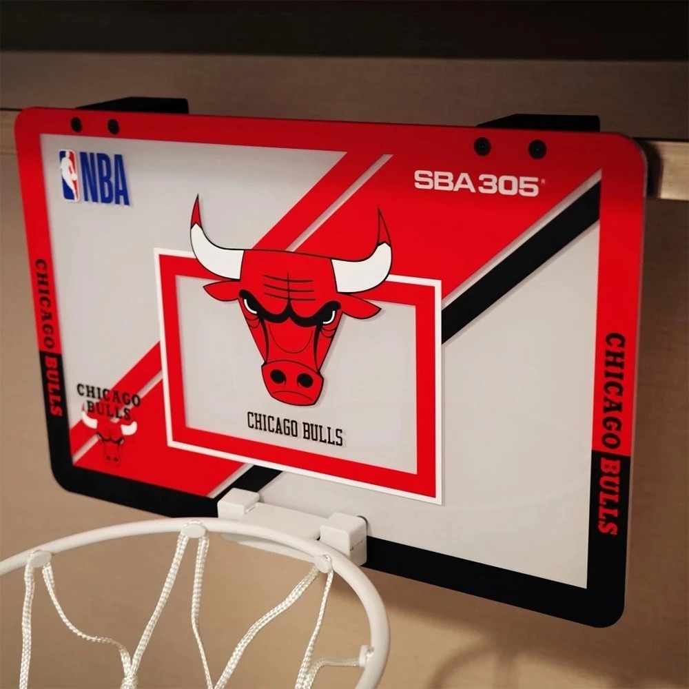 NBA 官方授權 公牛隊 小籃框 附球 隊徽款 壁掛式 室內玩具 居家 SBA305【運動世界】SBA07-細節圖3