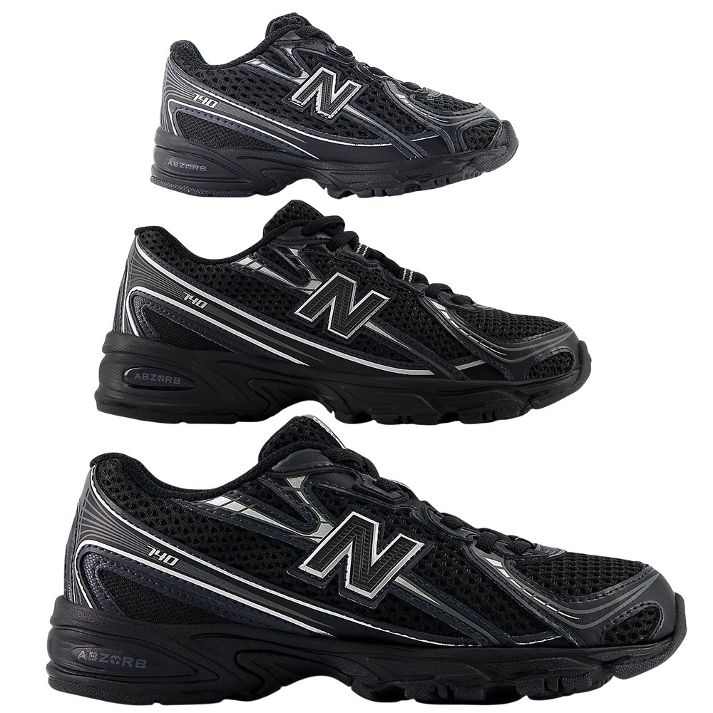 New Balance 740 親子鞋 小童 中童 女鞋 帥氣 黑銀【運動世界】-細節圖2