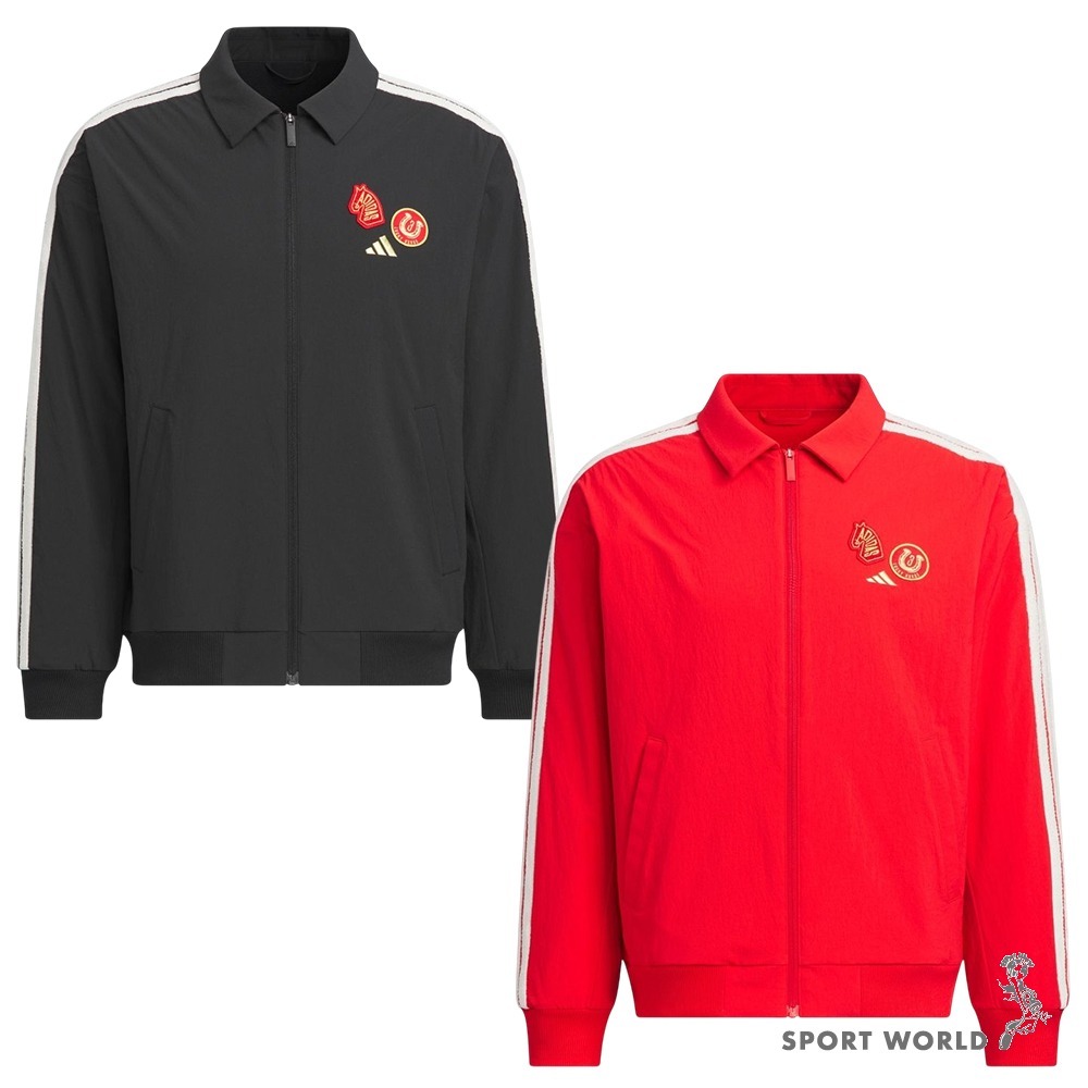 Adidas 外套 男裝 防潑水 抓絨 CNY 馬年 黑/紅【運動世界】KE4057/KE4059-細節圖2