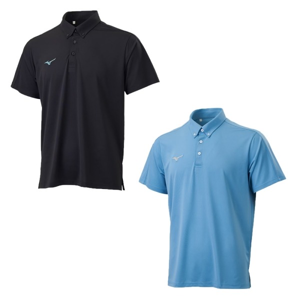 Mizuno 美津濃 防曬短袖上衣 男裝 Polo衫 黑/藍【運動世界】32TAC01609/32TAC01620-細節圖2