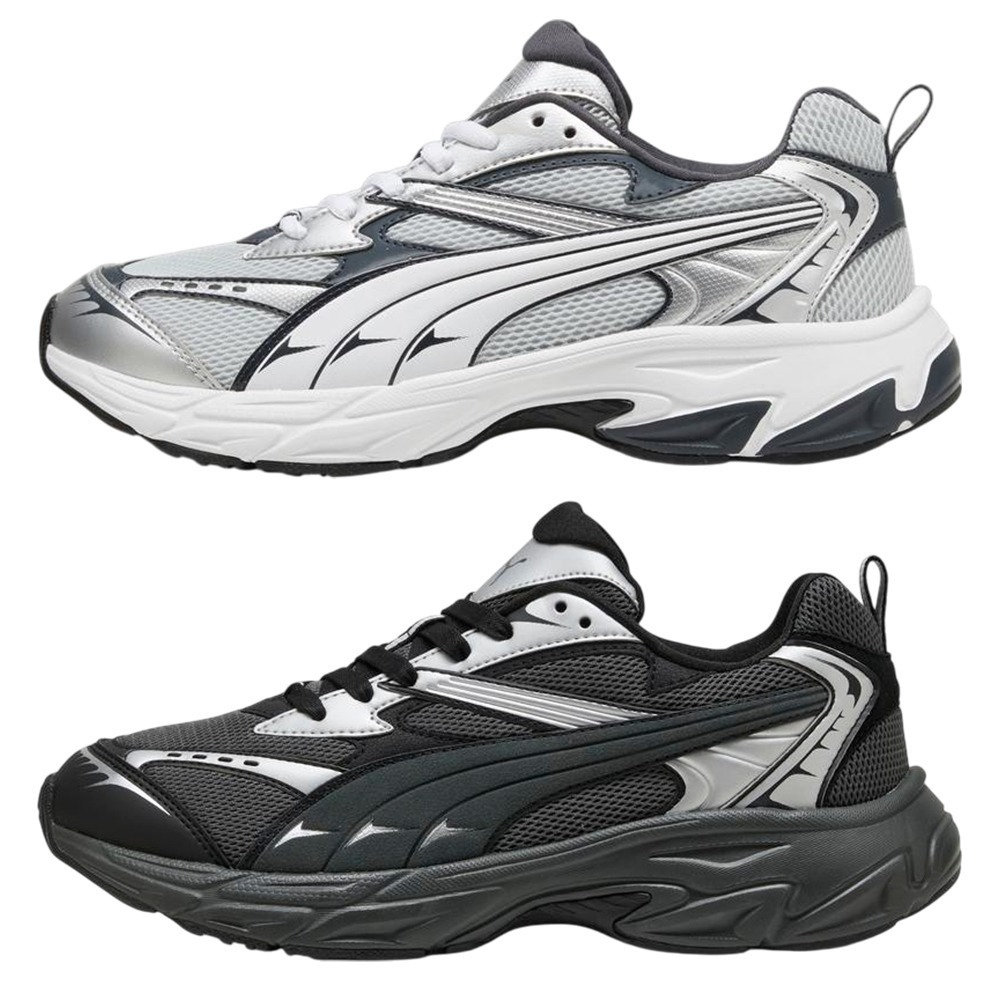 Puma 休閒鞋 男鞋 女鞋 拼接 Morphic Retro 銀/黑【運動世界】39272416/39592007-細節圖2