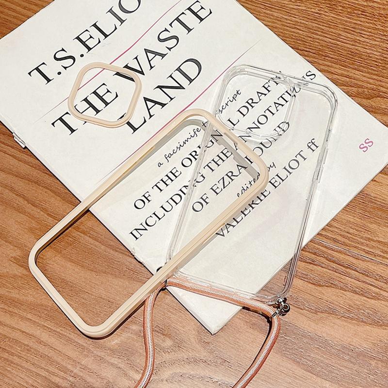 簡約透明斜跨 斜背掛繩 防摔殼 保護殼 適用 蘋果 iPhone 14 13 12 11 pro max i14 手機殼-細節圖4