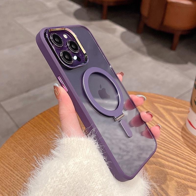 隱形磁吸航空合金支架可無線充 防摔殼 手機殼 適用於 iPhone 14 13 12 Pro Max i14 14pro-細節圖3