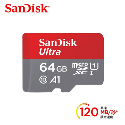 a SanDisk Ultra microSDXC A1 64GB記憶卡 公司貨 120MB/s