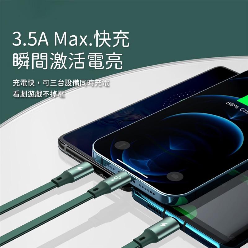 三合一 Baseus倍思 明鏡一拖三伸縮充電線 iPhone線 Micro線 Type-C線 蘋果傳輸線 3.5A-細節圖6