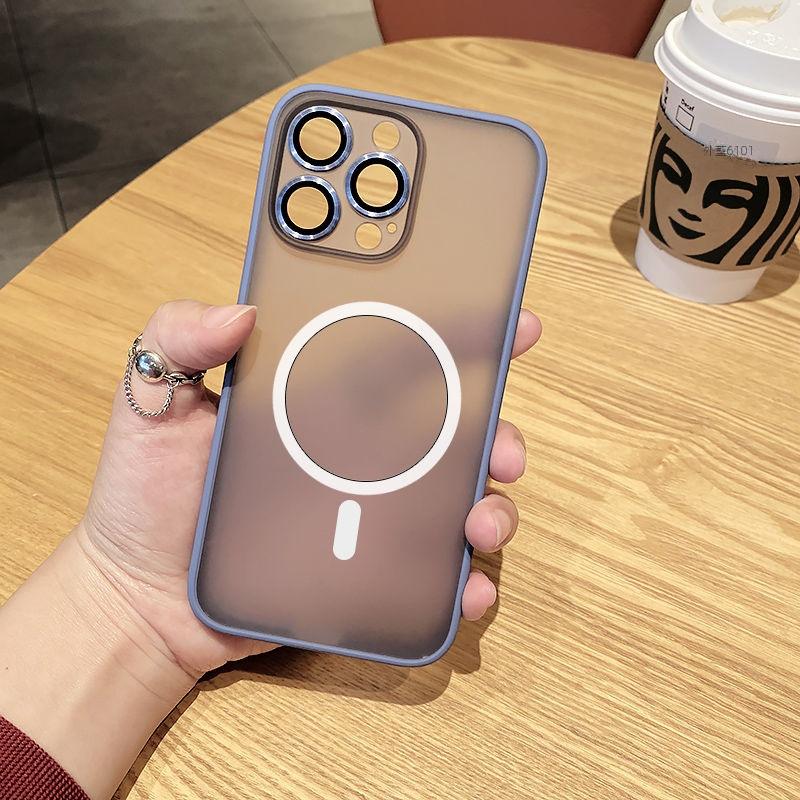 MagSafe充電磁吸殼 適用 iPhone 14 手機殼 11 12 13 Pro Max 保護殼 防摔殼 膚感防指紋-細節圖3