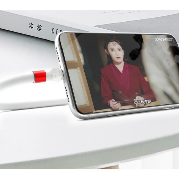 a支架充電線 2色可選 iphone Lightning 萬向桌面懶人充電線 手機支架數據線 快充數據線-細節圖5