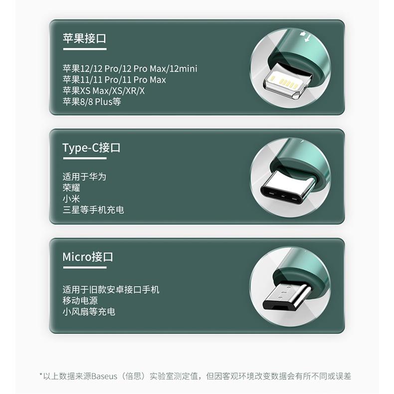 便攜帶 倍思 數據線 三合一充電線一拖三快充 三頭適用於 蘋果華為安卓Typec手機車載充電線 伸縮手機多頭多功能通用線-細節圖7