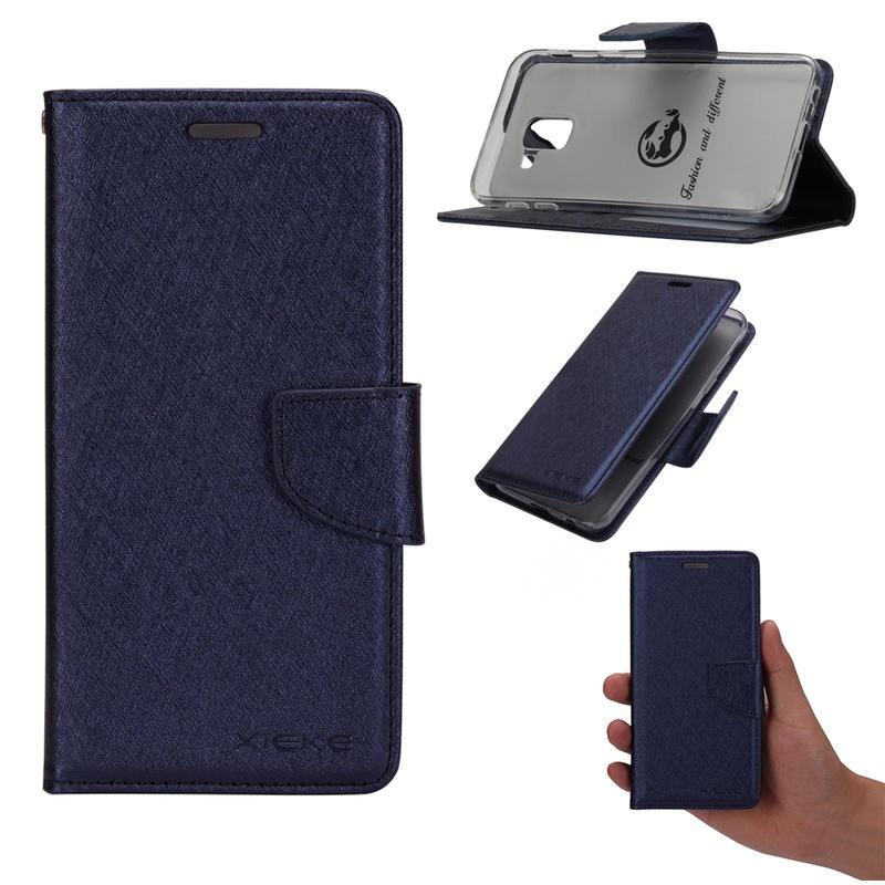 bk SONY Xperia L3 蠶絲紋 磁扣皮套 黑金玫藍 Xieke Alivo-細節圖8