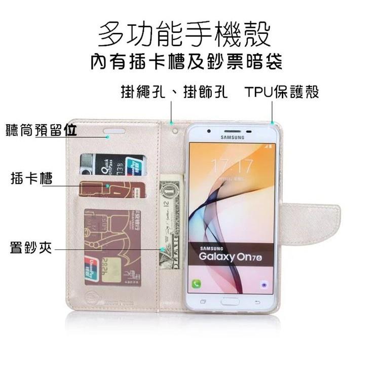bk 月詩側翻可插卡手機皮套 三星 A20/A30/A30s/A31/A50/A70/A80 蠶絲側翻皮套-細節圖3