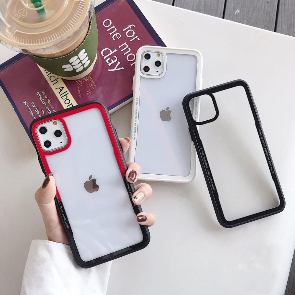 BK 簡約玻璃手機殼 適用iPhone 12 11 13 Pro Max X XR I8 7 Plus-細節圖2