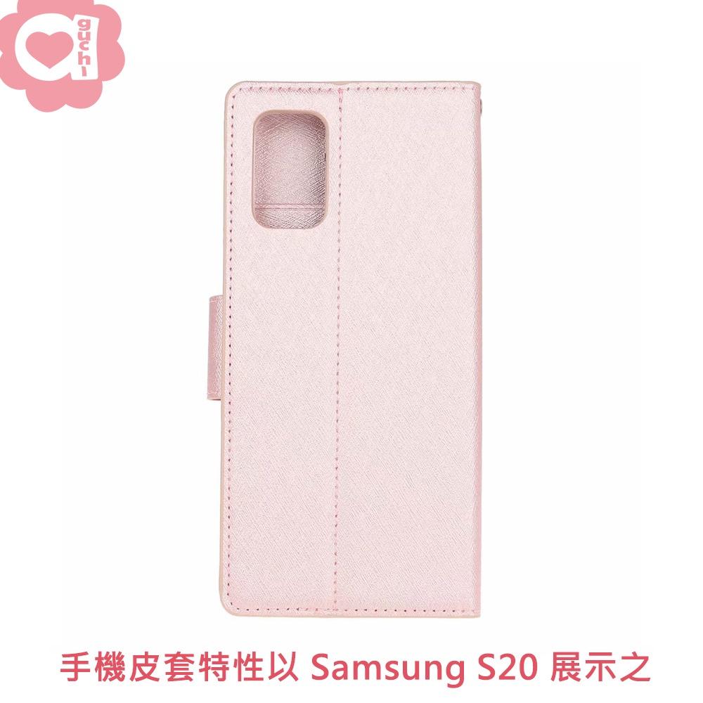 bk Samsung Galaxy A32 5G 月詩蠶絲紋時尚皮套 多層次插卡功能 側掀磁扣手機殼-金粉玫-細節圖2