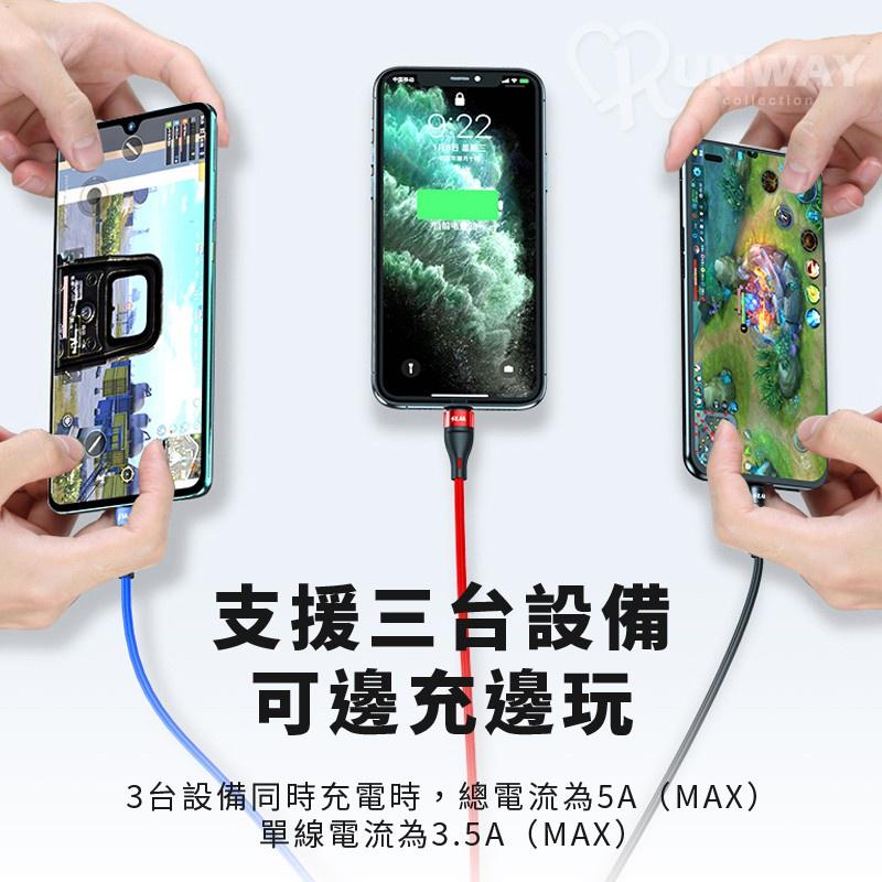 bk 三合一 充電線 5A極速快充 蘋果 安卓 Type-C 萬能 120cm  多功能 一拖三 USB 充電線-細節圖5