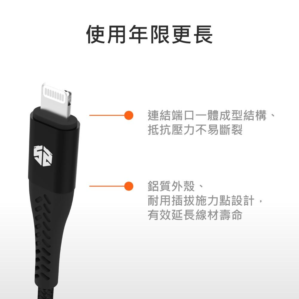 bk 3入組 USB-A to Lightning 充電傳輸線 MFi認證 超耐用杜邦防彈纖維 (130 cm)-細節圖7